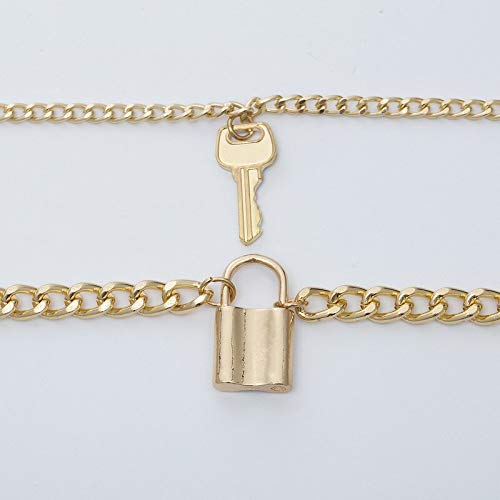 Valentine Layered Lock and Key Necklace